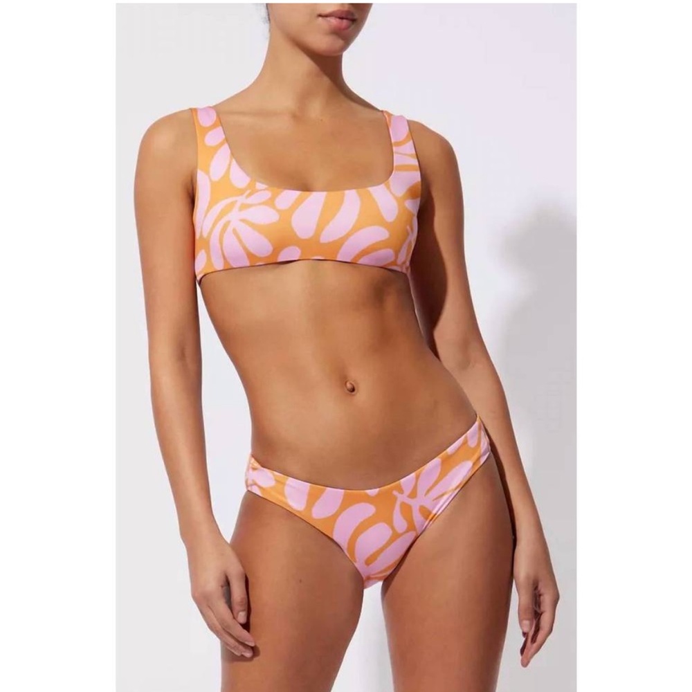 SOLID & STRIPED Orange and Pink Bikini Swimwear